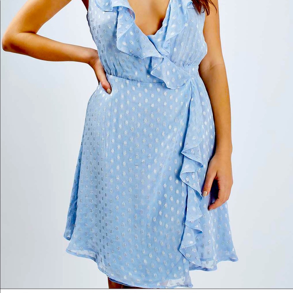 TOPSHOP Baby Blue Wrap Dress